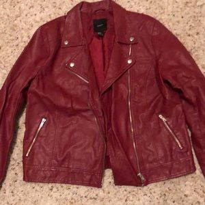 Forever 21 Red Faux Leather Jacket